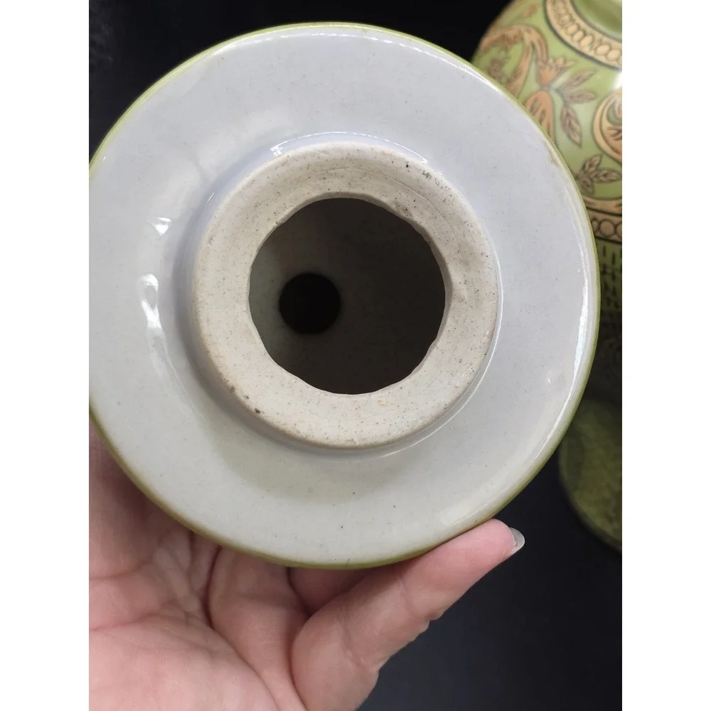 Vintage Oriental Accent Ceramic Ginger Jar Vase with Lid by Oriental Accent...